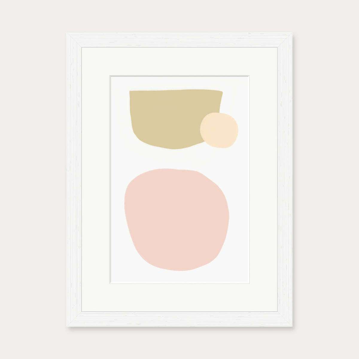 Blush Pastel Shapes Art Print — 30 x 40 cm — White Frame