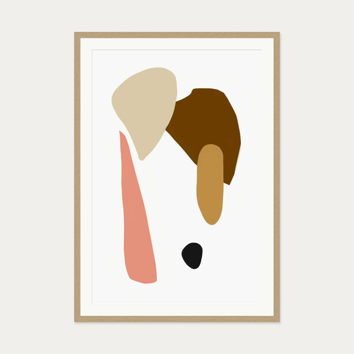 Bohemian Tones Art Print — 70 x 100 cm — Oak Frame