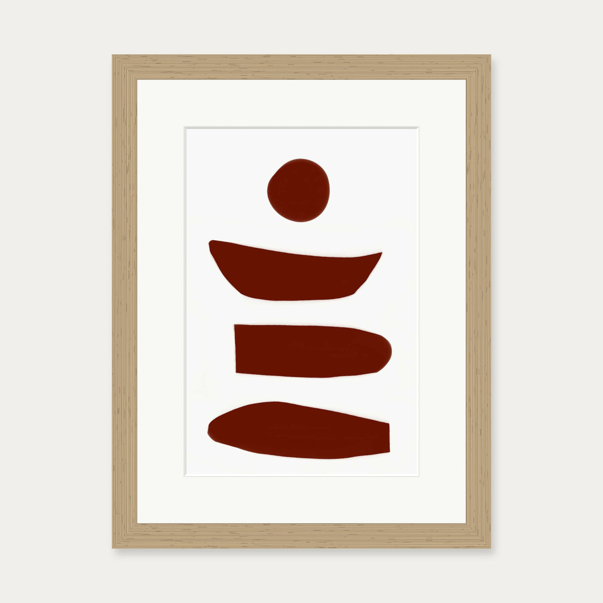 Boho Design Art Print — 30 x 40 cm — Oak Frame