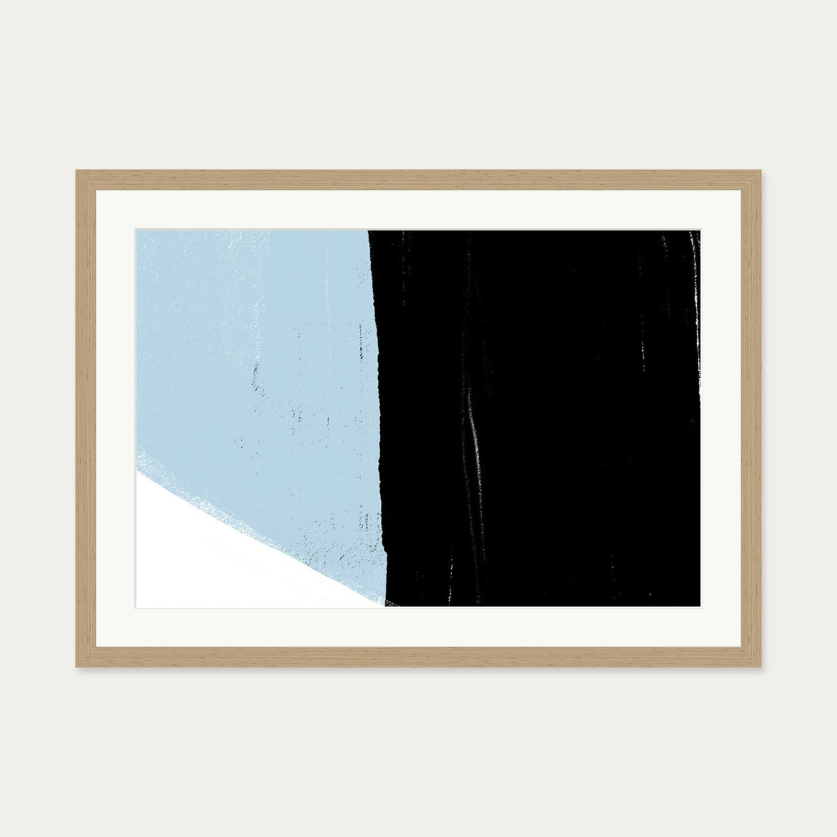 Bold Abstract Colour Block Art Print — 50 x 70 cm — Oak Frame