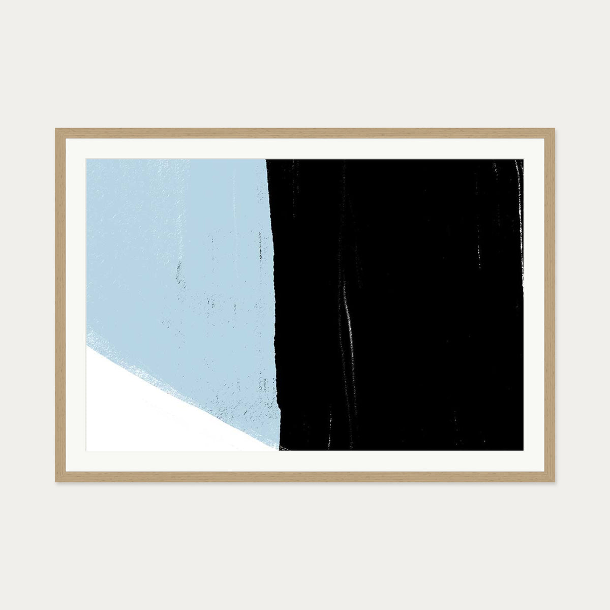 Bold Abstract Colour Block Art Print — 70 x 100 cm — Oak Frame