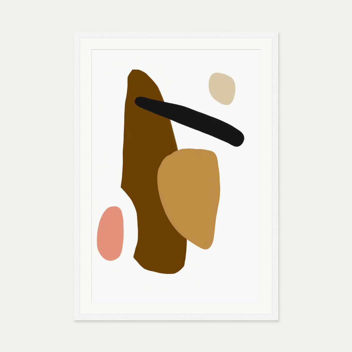 Bold Shapes Art Print — 70 x 100 cm — White Frame