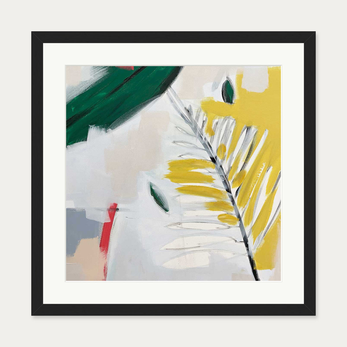 Botanical Jardin Square Art Print — 50 x 50 cm — Black Frame