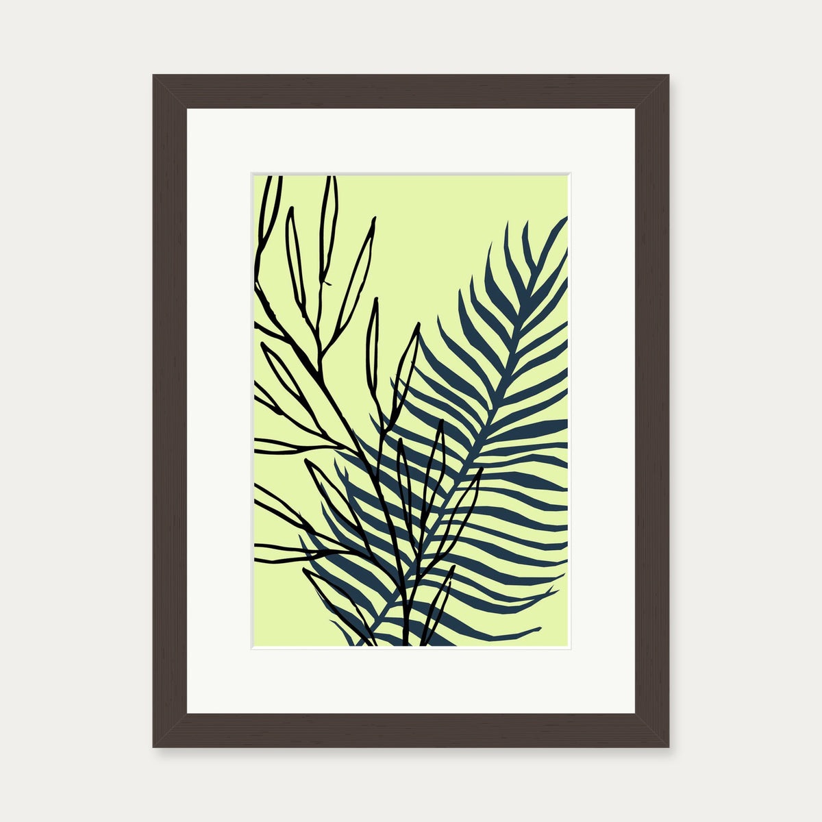 Botanical Pop 3 Art Print — 30 x 40 cm — Brown Frame