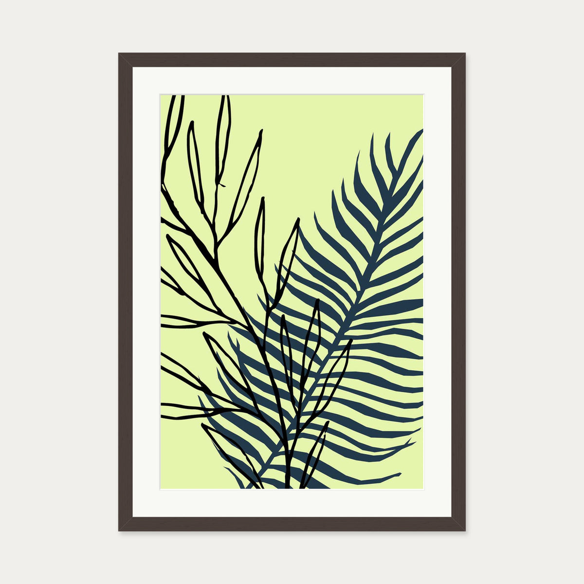 Botanical Pop 3 Art Print — 50 x 70 cm — Brown Frame