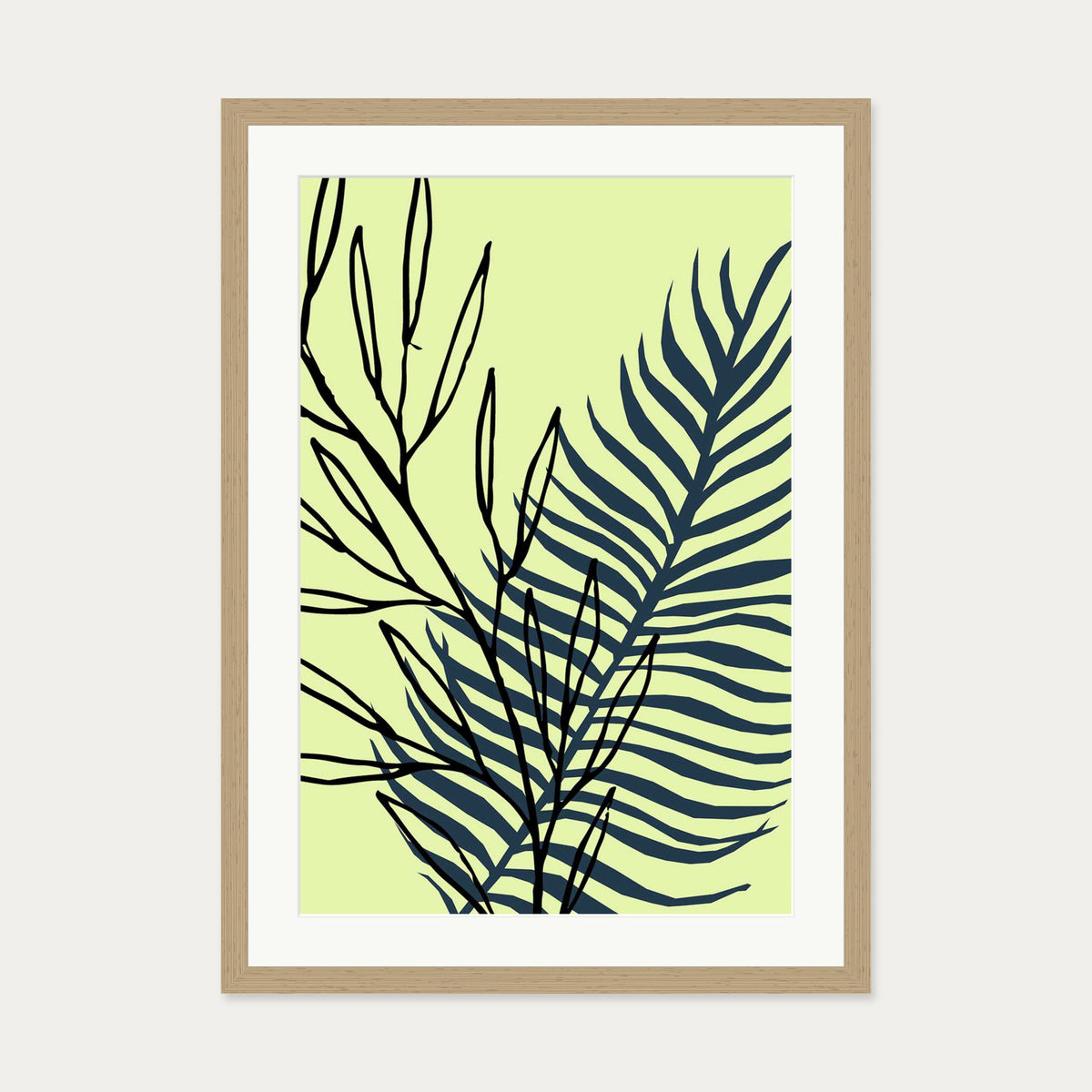 Botanical Pop 3 Art Print — 50 x 70 cm — Oak Frame