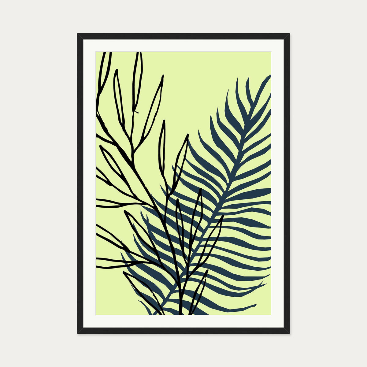 Botanical Pop 3 Art Print — 70 x 100 cm — Black Frame