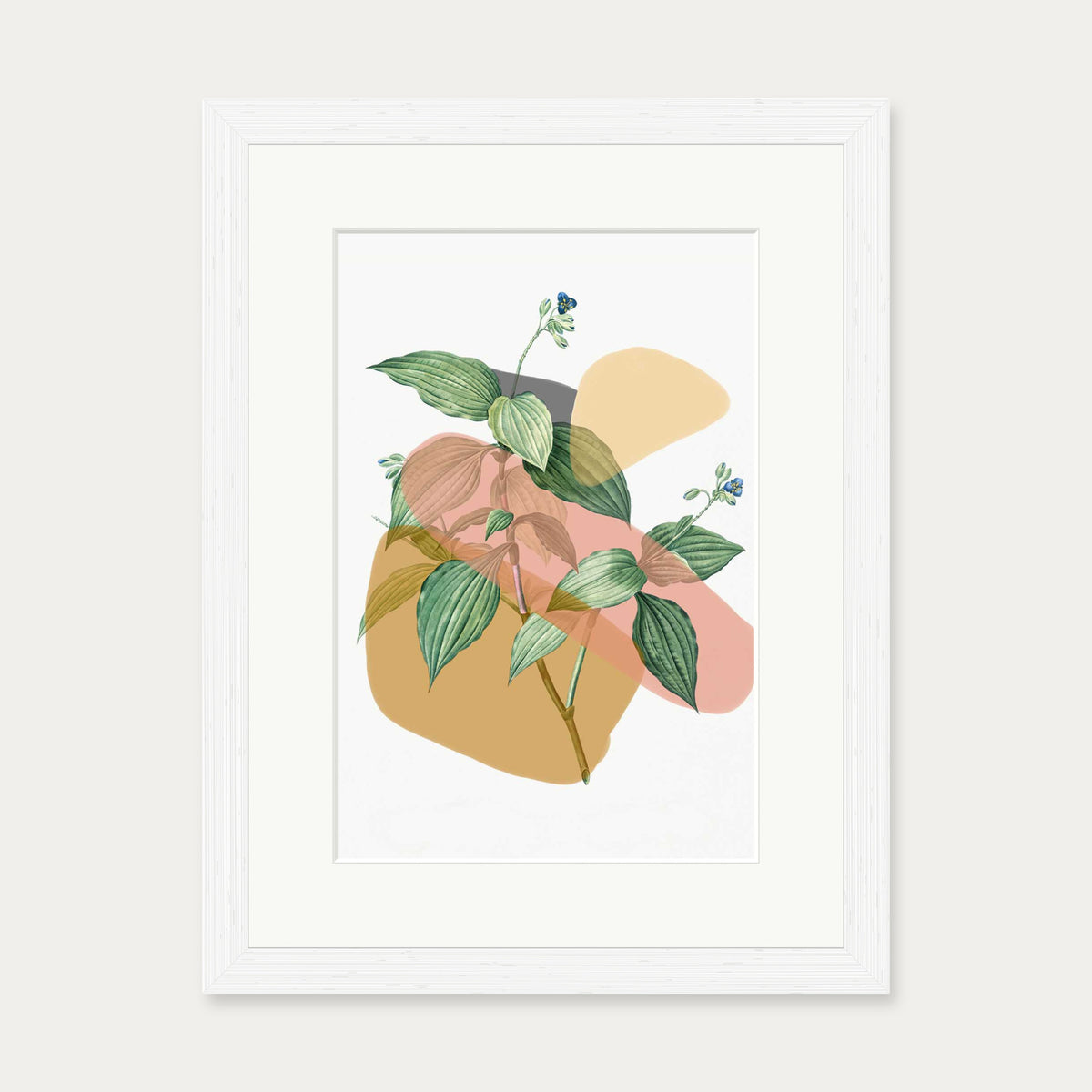Botanical Vintage Terracotta Art Print — 30 x 40 cm — White Frame