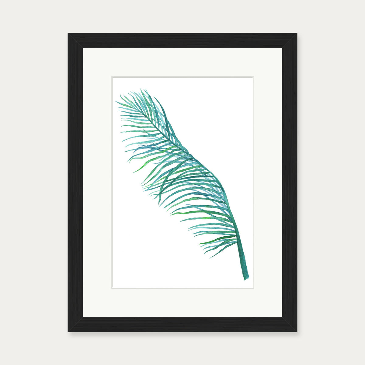 Botanics Watercolour Leaf Art Print — 30 x 40 cm — Black Frame