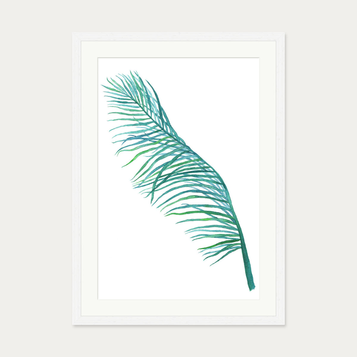 Botanics Watercolour Leaf Art Print — 50 x 70 cm — White Frame