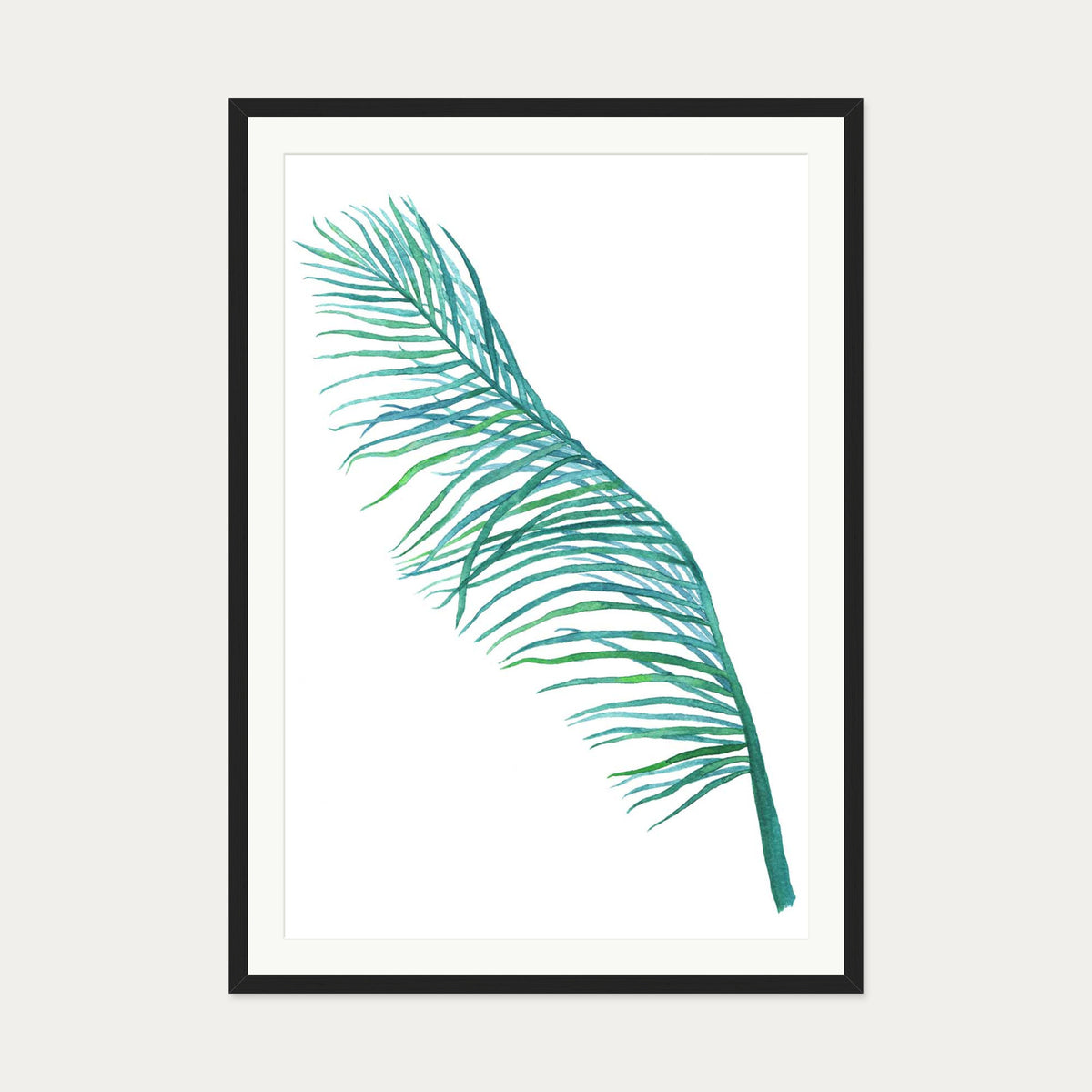 Botanics Watercolour Leaf Art Print — 70 x 100 cm — Black Frame