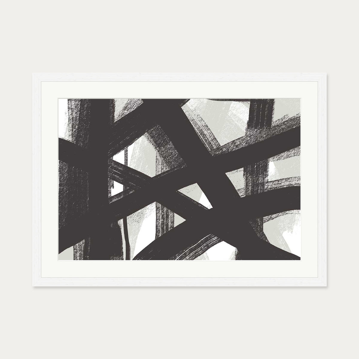 Brave Line Marks Art Print — 50 x 70 cm — White Frame