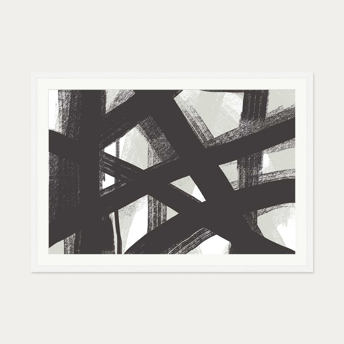 Brave Line Marks Art Print — 70 x 100 cm — White Frame
