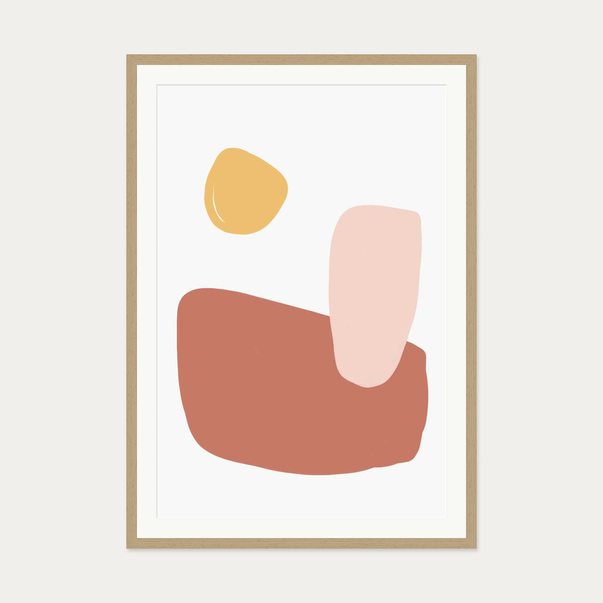 Breakfast Art Print — 70 x 100 cm — Oak Frame