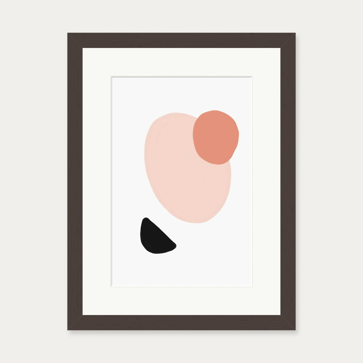 Bright Shapes Art Print — 30 x 40 cm — Brown Frame