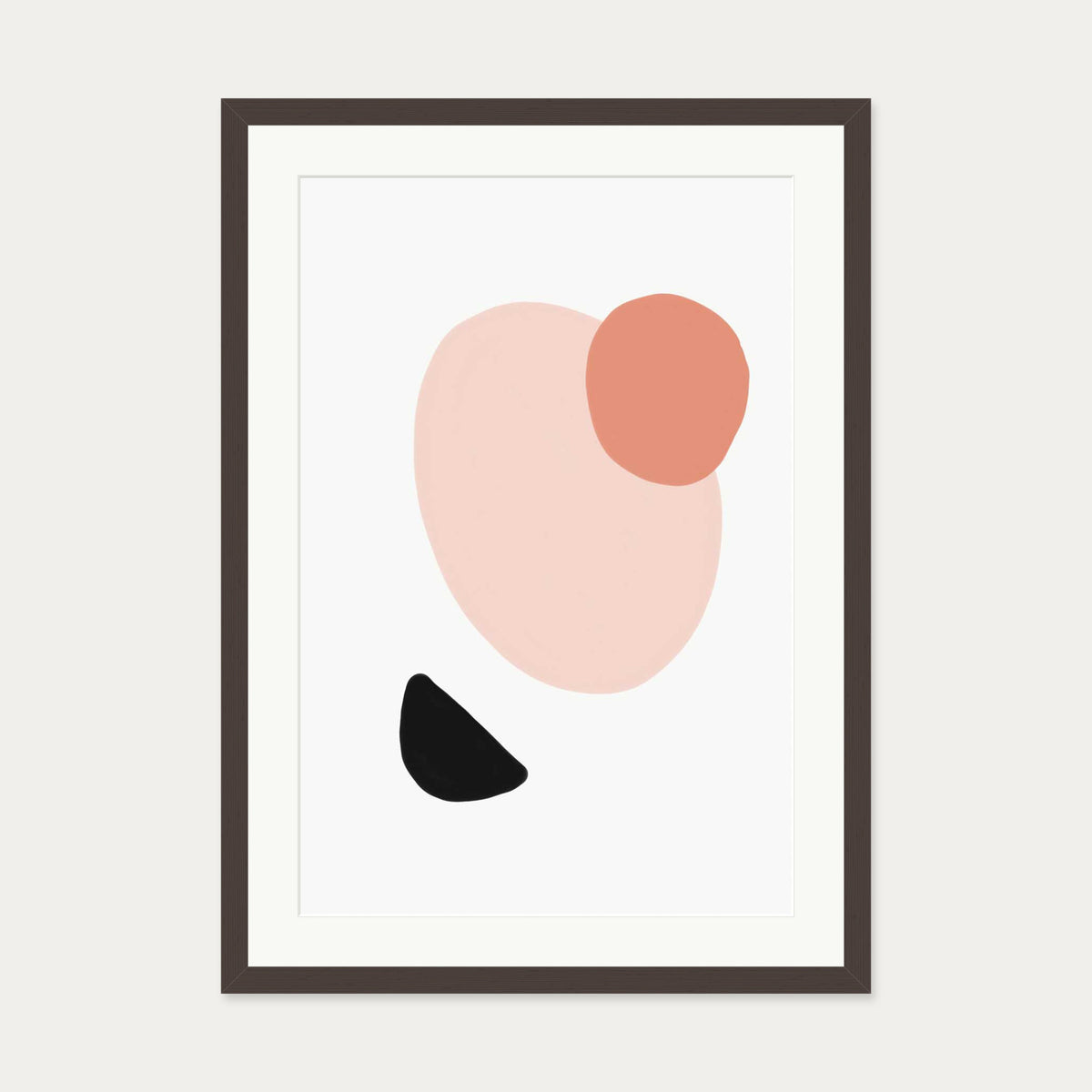 Bright Shapes Art Print — 50 x 70 cm — Brown Frame