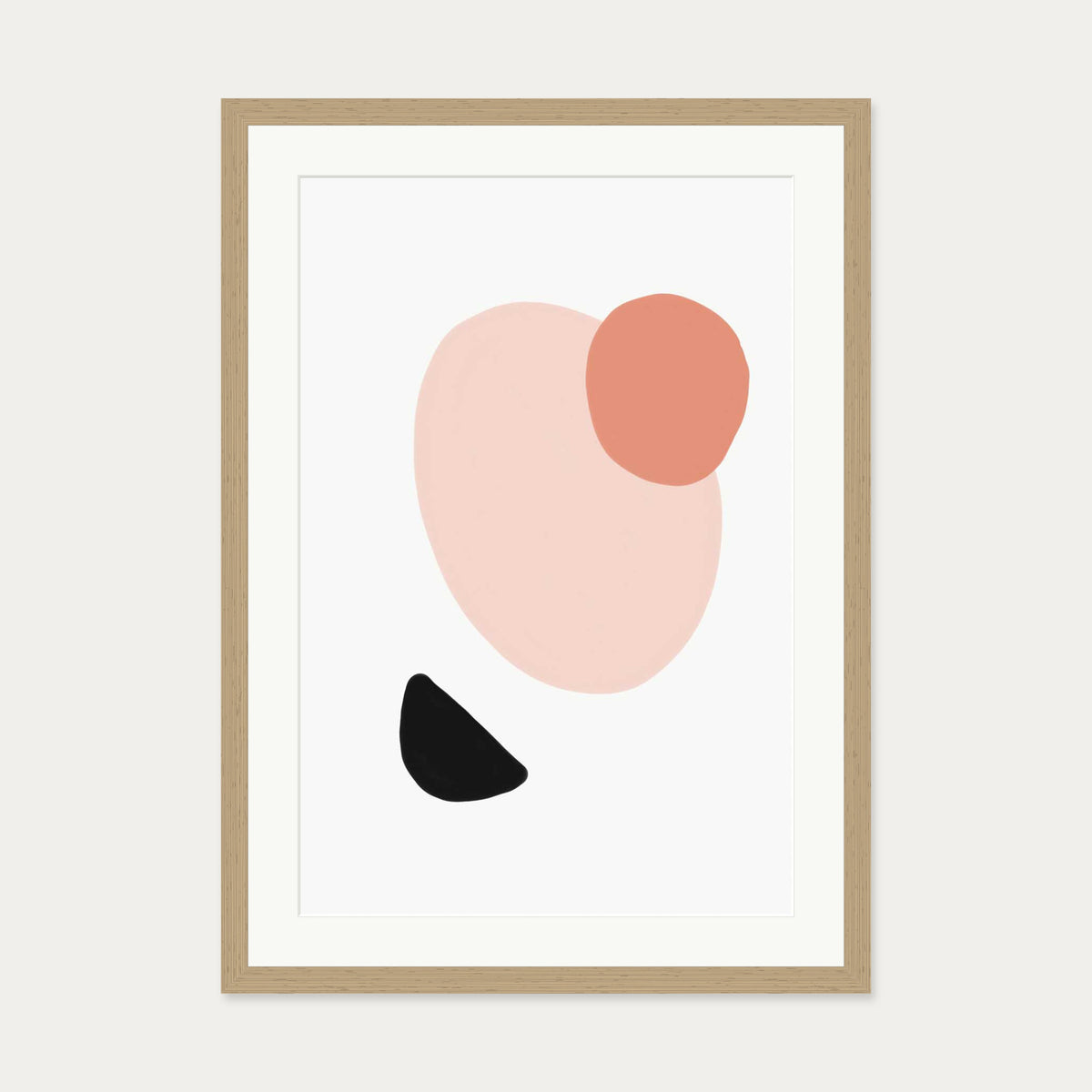 Bright Shapes Art Print — 50 x 70 cm — Oak Frame