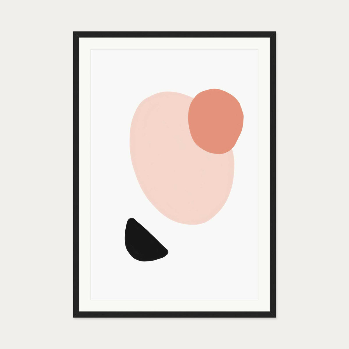Bright Shapes Art Print — 70 x 100 cm — Black Frame