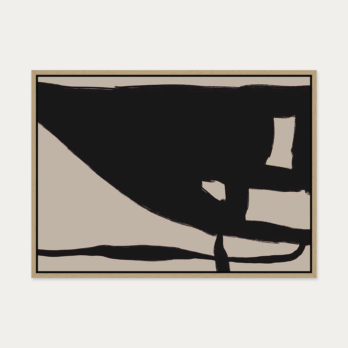 Brown Mono Tones Canvas Art — 50 x 70 cm — Oak Frame