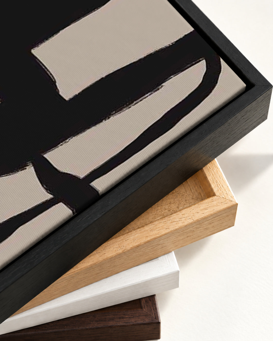Brown Mono Tones Canvas Art — framed canvas corner and wrapped canvas detail