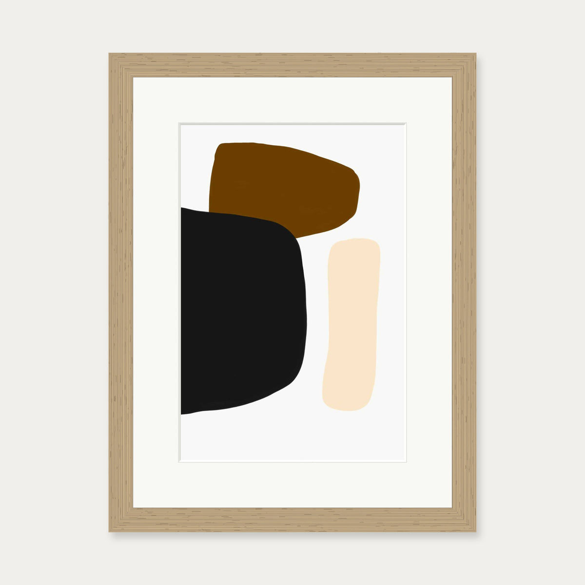 Brown Tones Shapes Art Print — 30 x 40 cm — Oak Frame