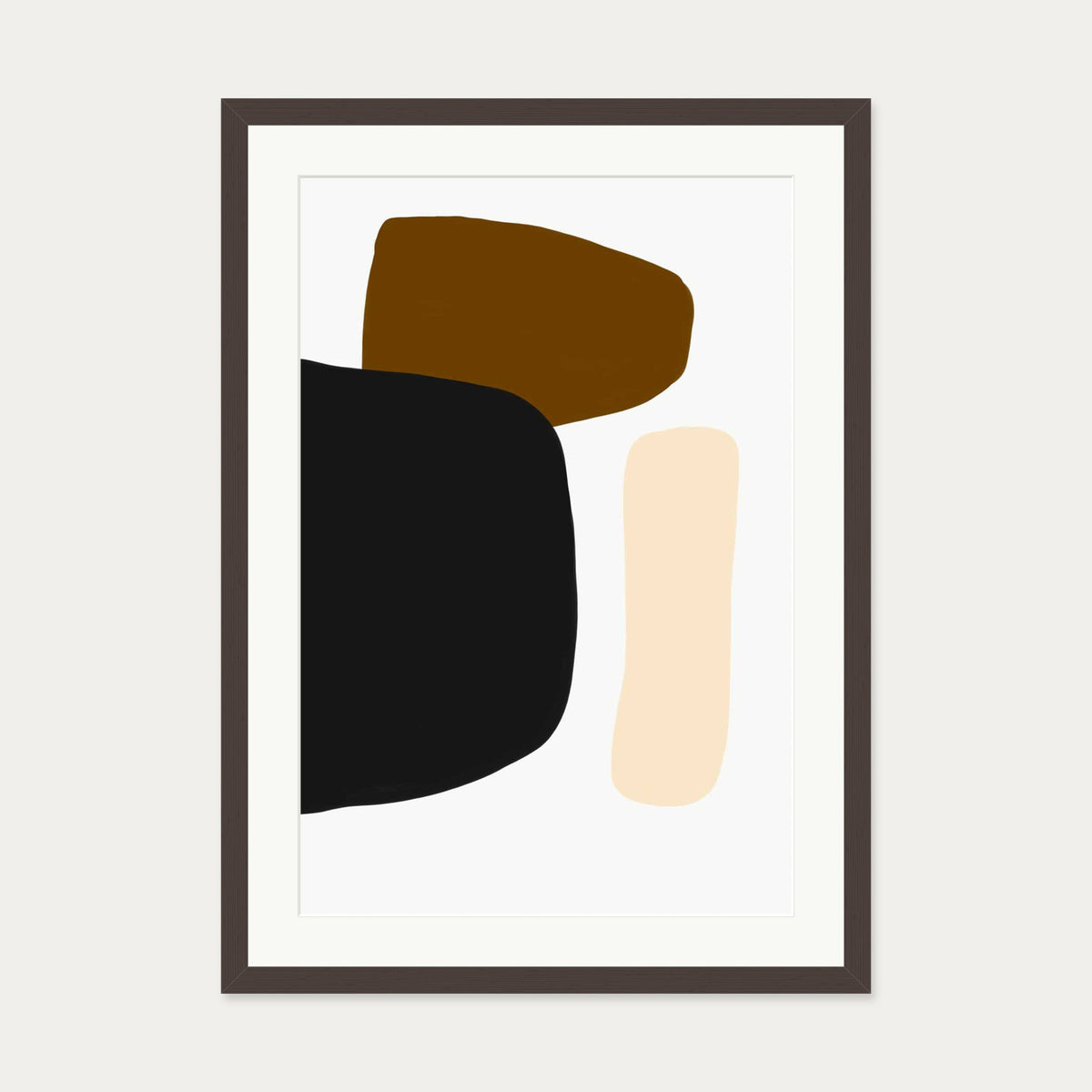 Brown Tones Shapes Art Print — 50 x 70 cm — Brown Frame