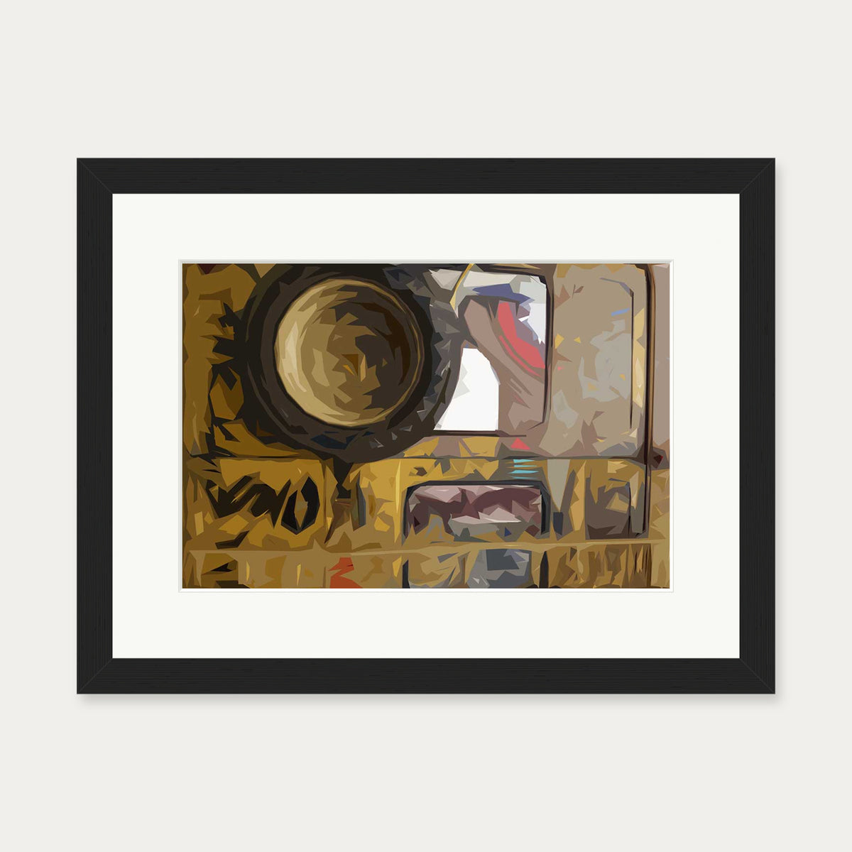Brushed Abstract Van Art Print — 30 x 40 cm — Black Frame