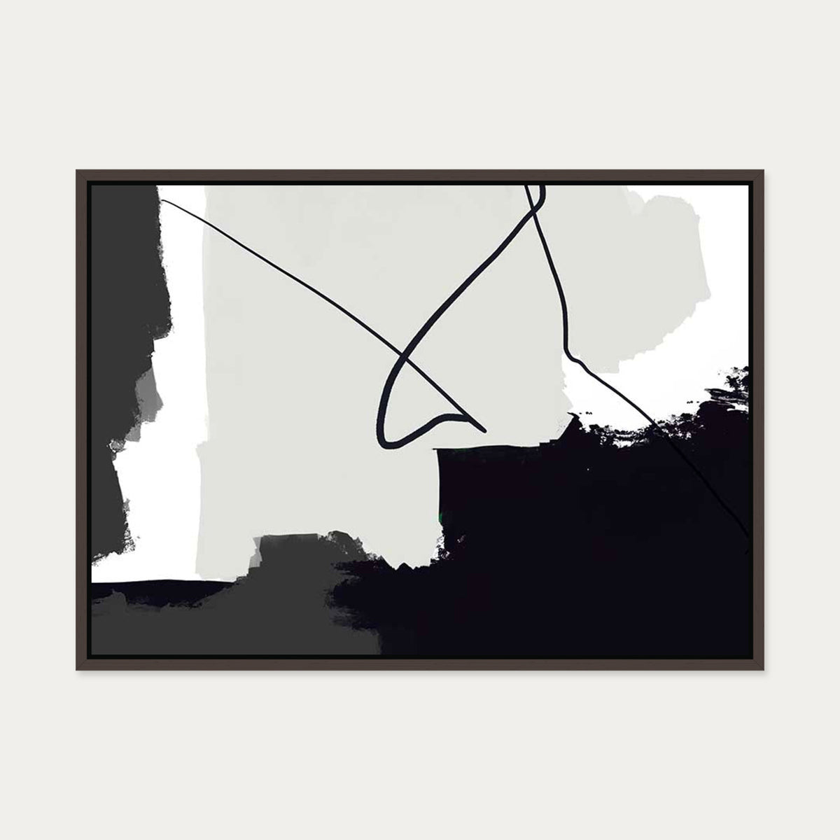 Brushed Grey Palette Canvas Art — 50 x 70 cm — Brown Frame