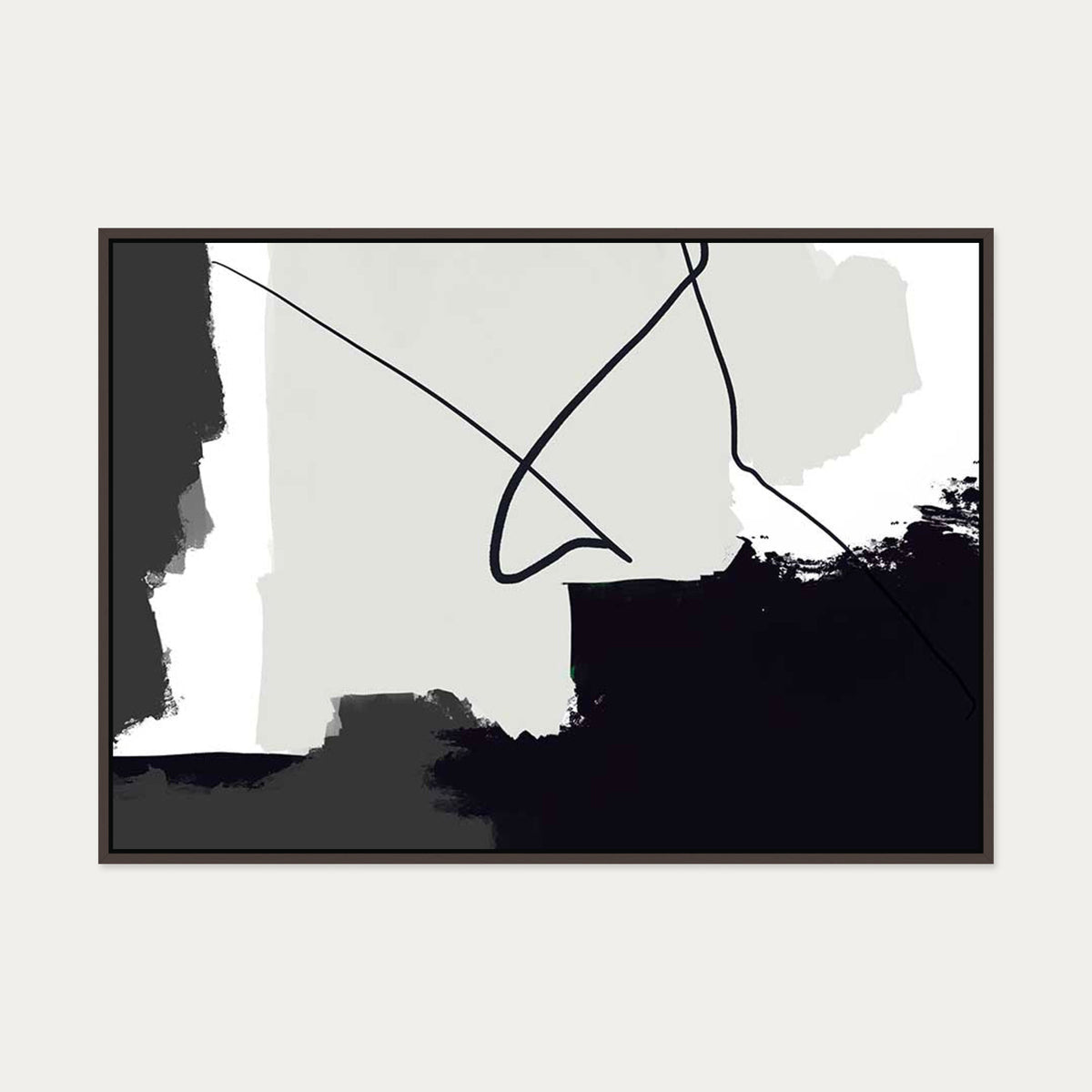 Brushed Grey Palette Canvas Art — 70 x 100 cm — Brown Frame