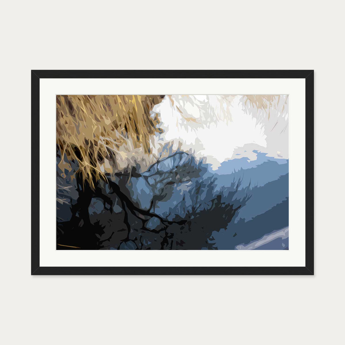 Brushed Landscape, Camden Art Print — 50 x 70 cm — Black Frame