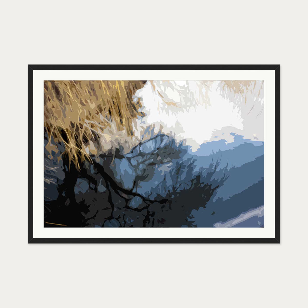 Brushed Landscape, Camden Art Print — 70 x 100 cm — Black Frame