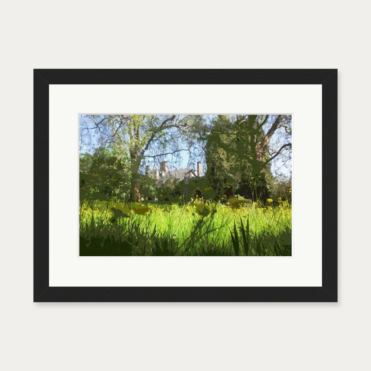 Brushed Landscape Art Print — 30 x 40 cm — Black Frame