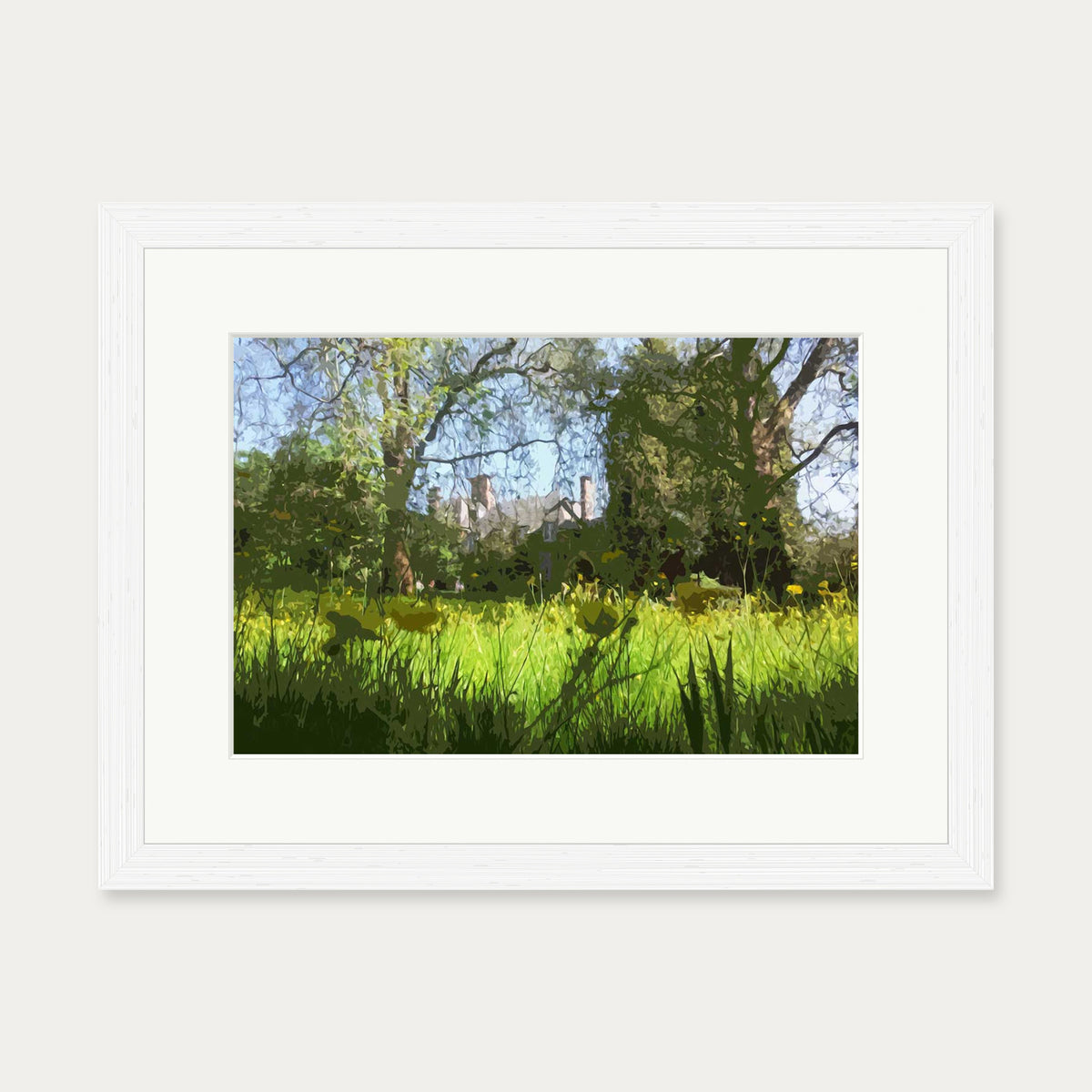 Brushed Landscape Art Print — 30 x 40 cm — White Frame