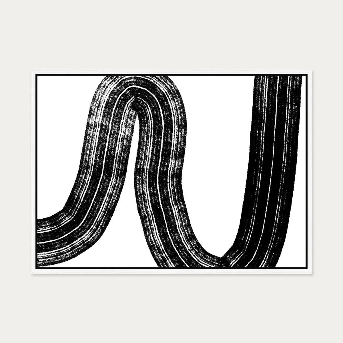 Brushed Line Canvas Art — 50 x 70 cm — White Frame