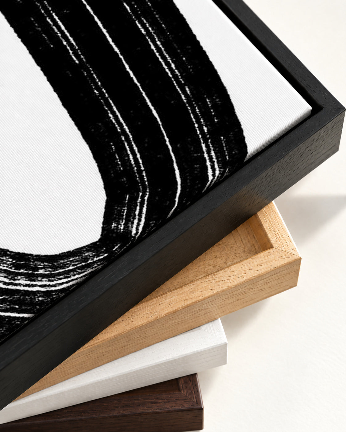 Brushed Line Canvas Art — framed canvas corner and wrapped canvas detail