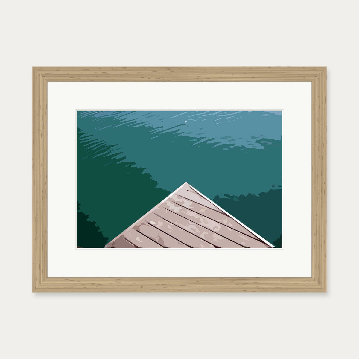 Brushed Marina 2 Art Print — 30 x 40 cm — Oak Frame