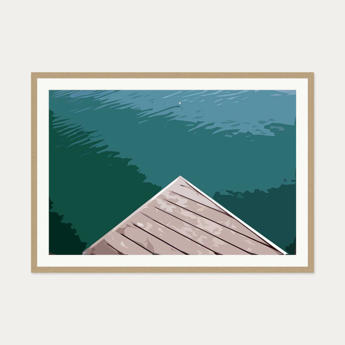 Brushed Marina 2 Art Print — 70 x 100 cm — Oak Frame