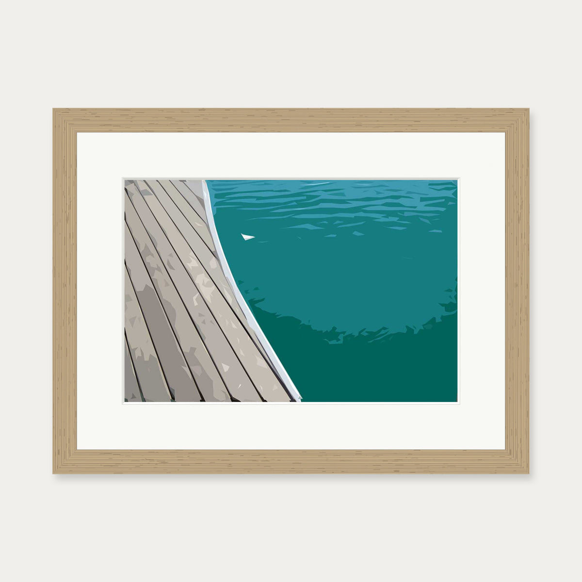 Brushed Marina Art Print — 30 x 40 cm — Oak Frame