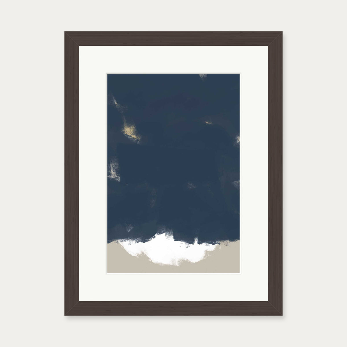 Brushed Navy Art Print — 30 x 40 cm — Brown Frame