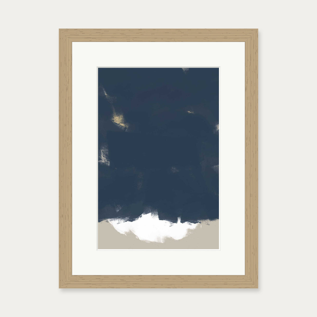 Brushed Navy Art Print — 30 x 40 cm — Oak Frame