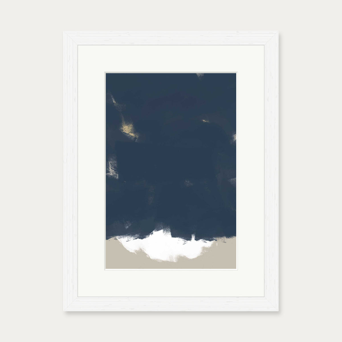 Brushed Navy Art Print — 30 x 40 cm — White Frame