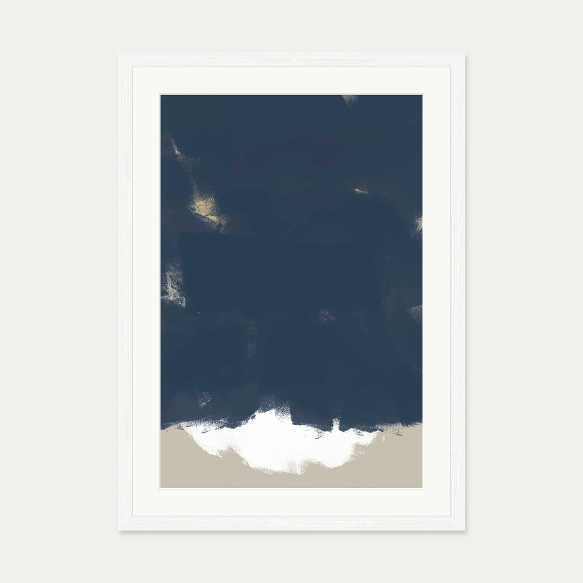 Brushed Navy Art Print — 50 x 70 cm — White Frame