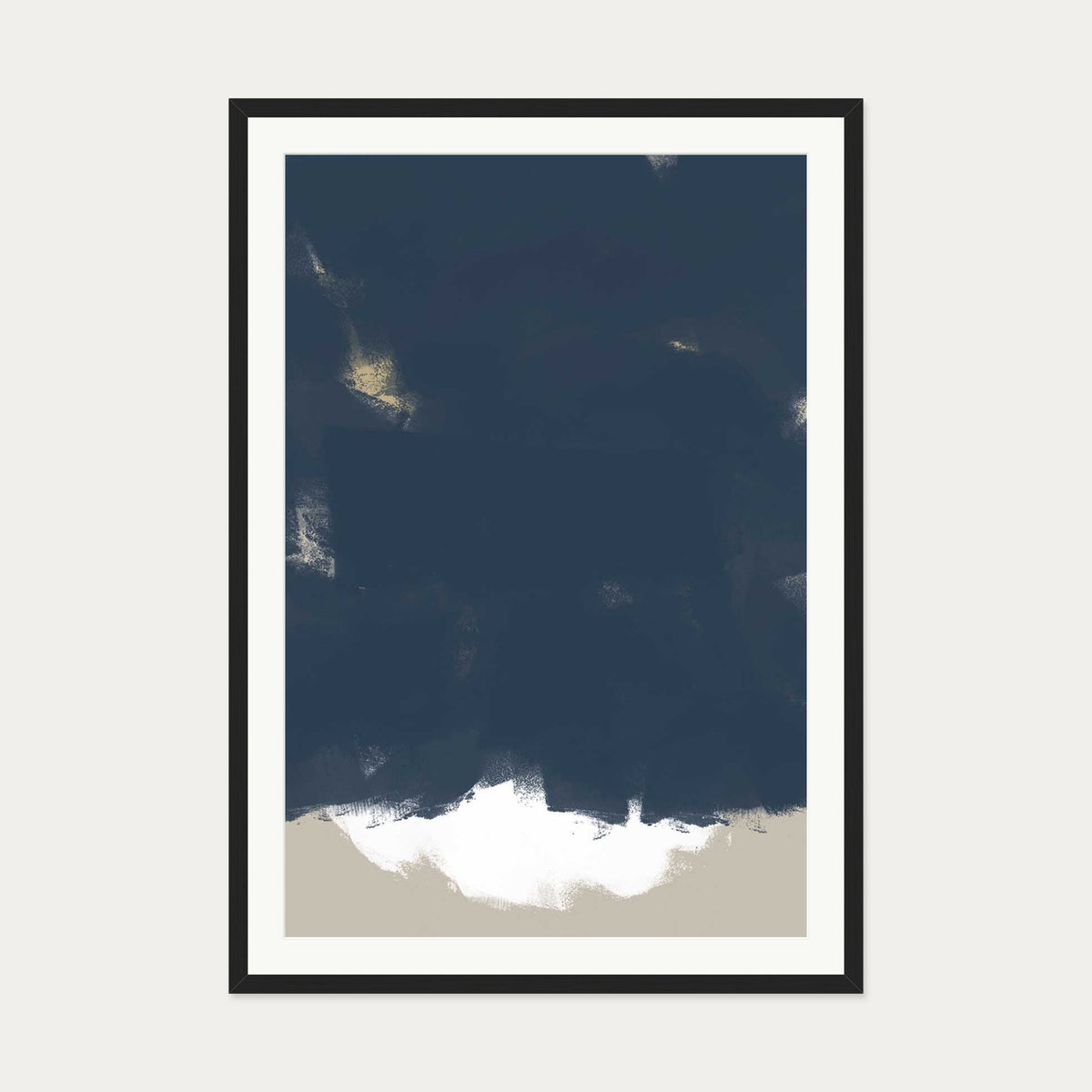 Brushed Navy Art Print — 70 x 100 cm — Black Frame