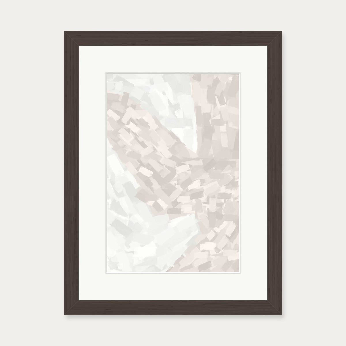 Brushed Neutral Art Print — 30 x 40 cm — Brown Frame
