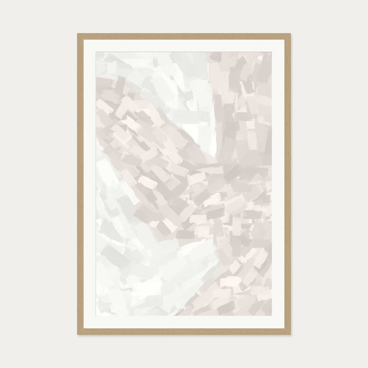 Brushed Neutral Art Print — 70 x 100 cm — Oak Frame