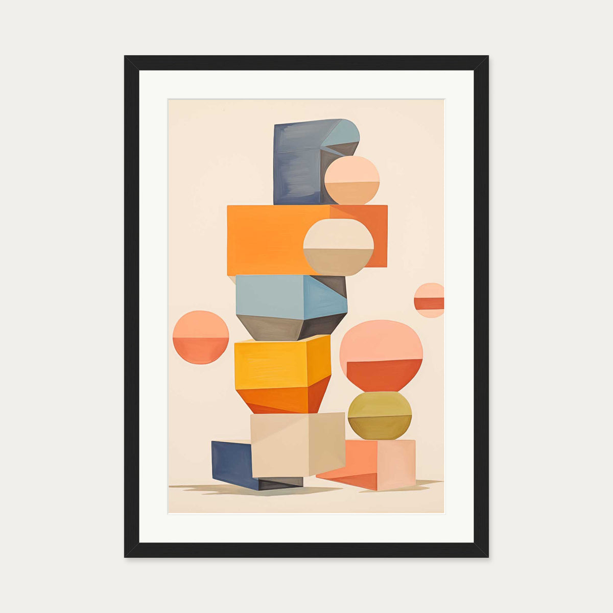 Building Blocks Art Print — 50 x 70 cm — Black Frame