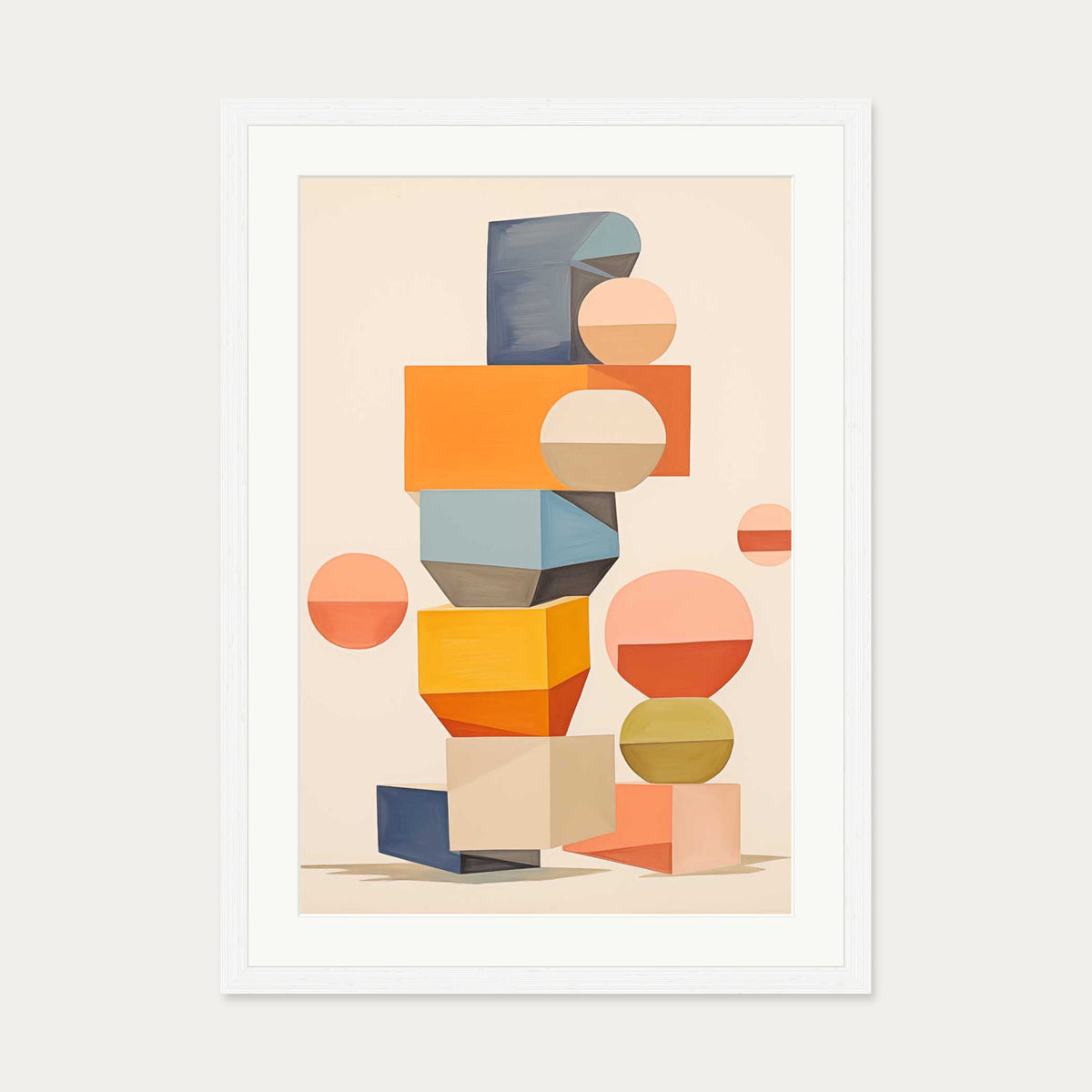 Building Blocks Art Print — 50 x 70 cm — White Frame
