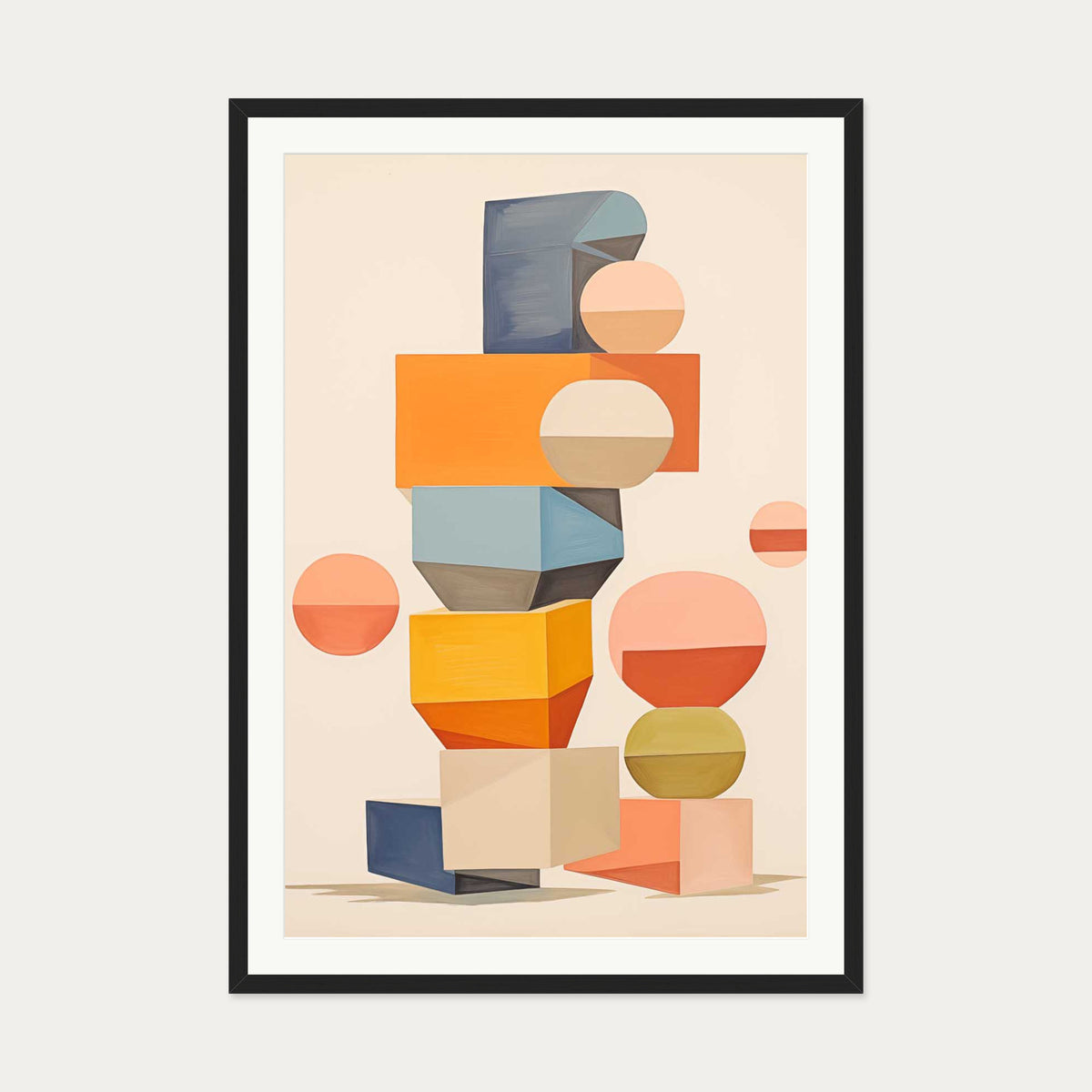 Building Blocks Art Print — 70 x 100 cm — Black Frame