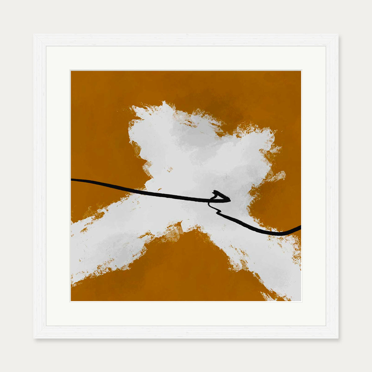 Burnt Orange II Art Print — 50 x 50 cm — White Frame