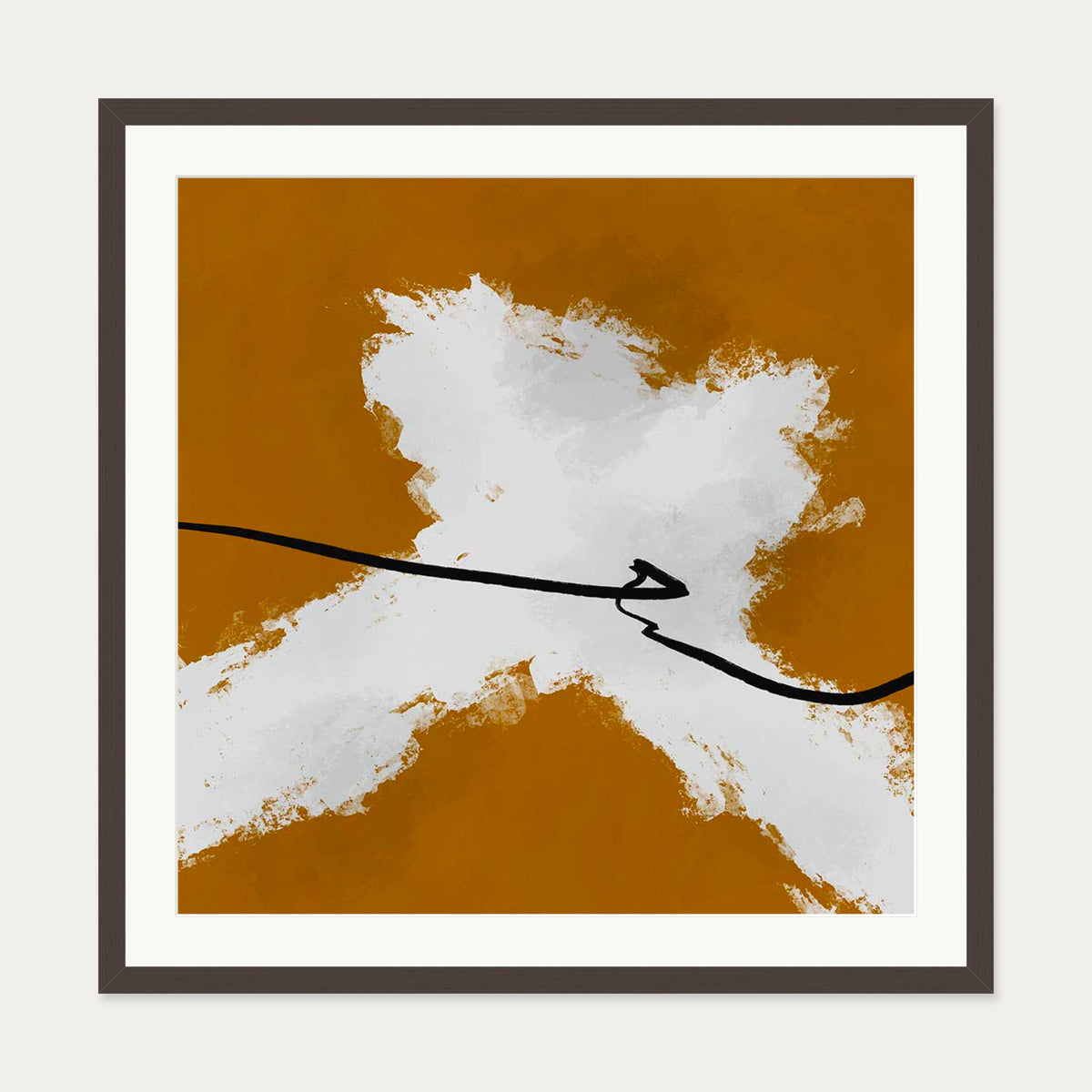 Burnt Orange II Art Print — 70 x 70 cm — Brown Frame
